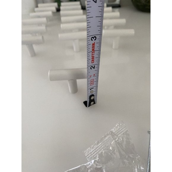 Simple Kitchen Cabinet Pulls White Cupboard Round T Bar Handle Drawer 2" New - Picture 8 of 16